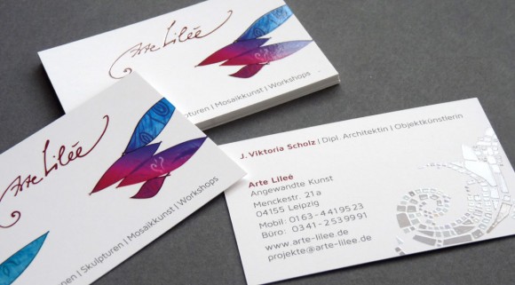 Arte Lilee Visitenkarte, veredelt mit partiellem UV Lack