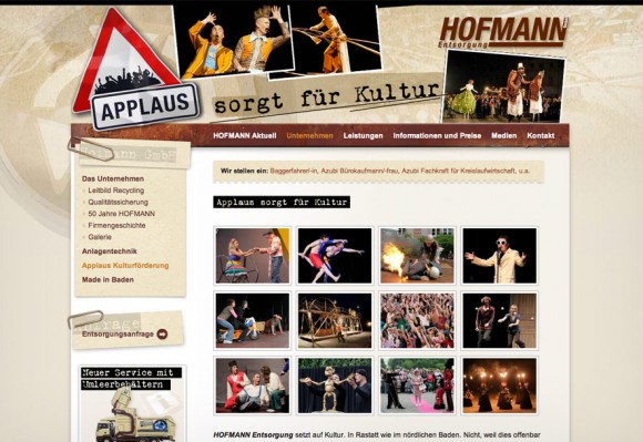 Webdesign für Hofmann Entsorgung, Rastatt