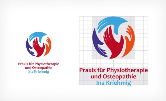 Logo Praxis für Physiotherapie und Osteopathie Ina Kriehmig Logo Verhältnisse