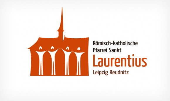 inverse Alternative des Logos der Römisch-katholischen Pfarrei Sankt Laurentius Leipzig Reudnitz