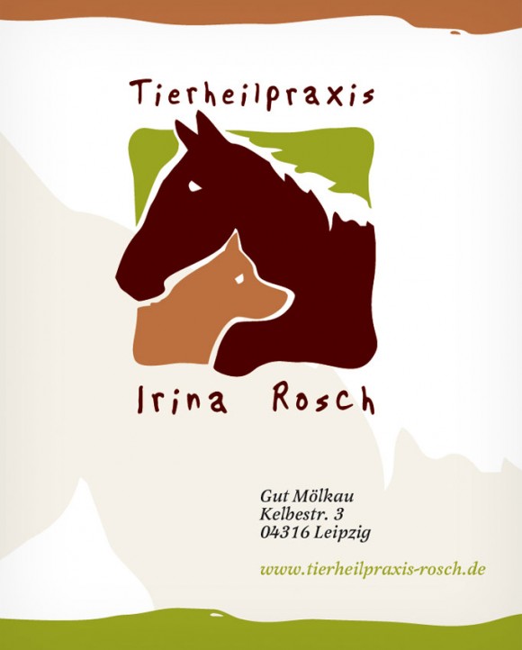 Praxisplakat der Tierheilpraxis Irina Rosch in Leipzig Mölkau