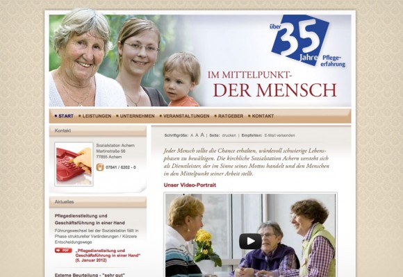 Webdesign für die Sozialstation Achern