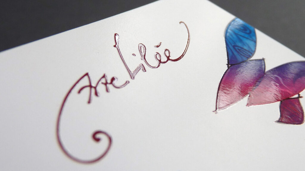 arte lilee Leipzig Visitenkarten mit UV Lack Effekt