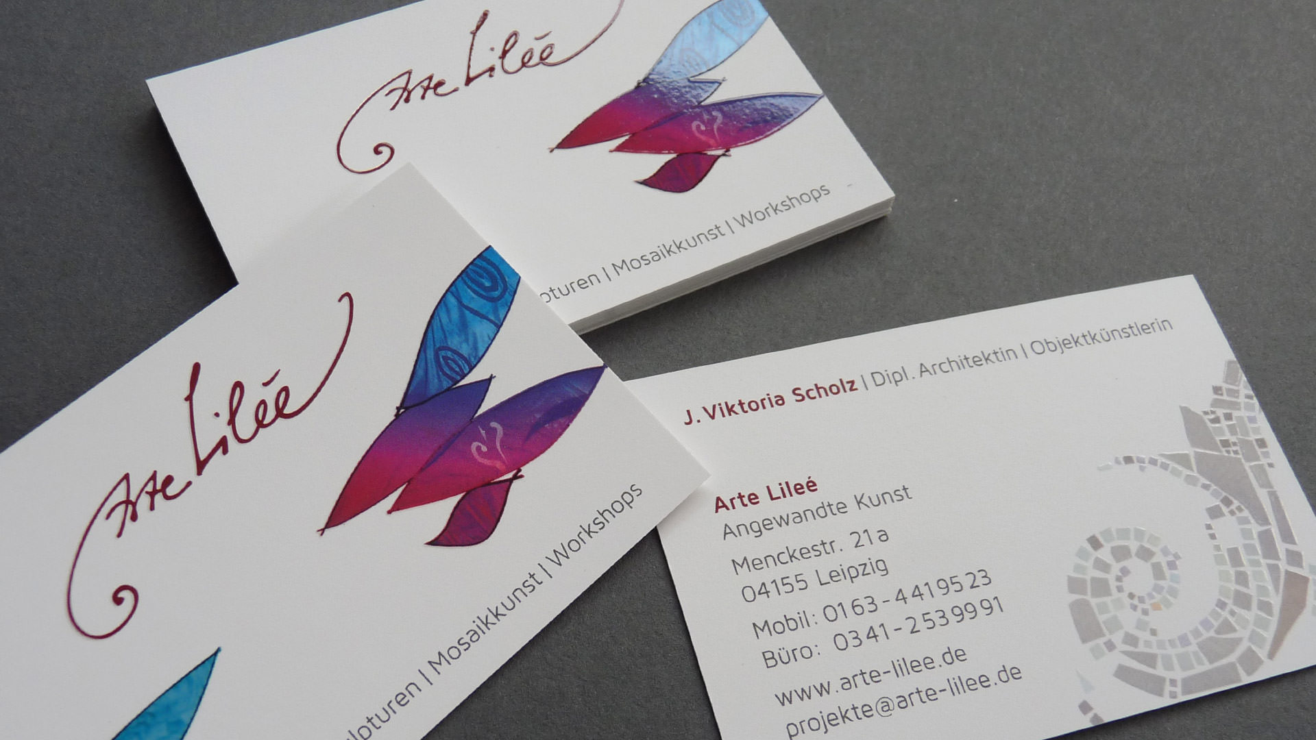 arte lilee Leipzig Visitenkarten