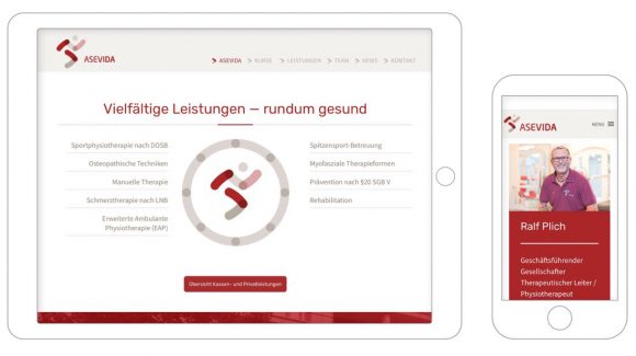 ASEVIDA Webdesign Mobile Endgeräte