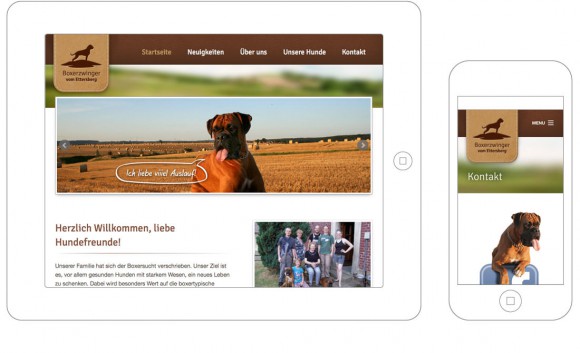 Boxerzwinger - Darstellung auf Smartphone und Tablett