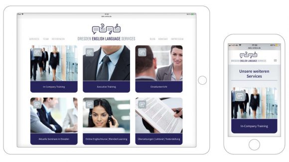 Dresden English Language Services Webdesign Mobile