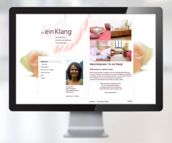 Webdesign für die Naturheilpraxis »im ein Klang« Leipzig