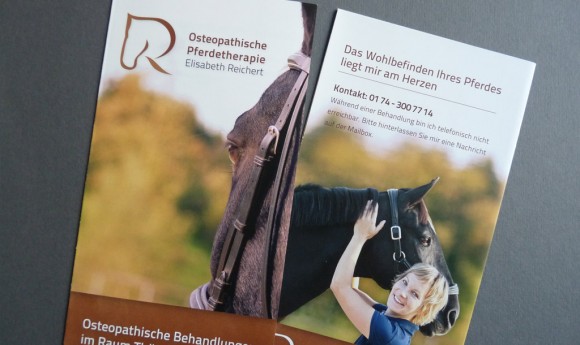 Flyer der Osteopathischen Pferdetherapie Elisabeth Reichert