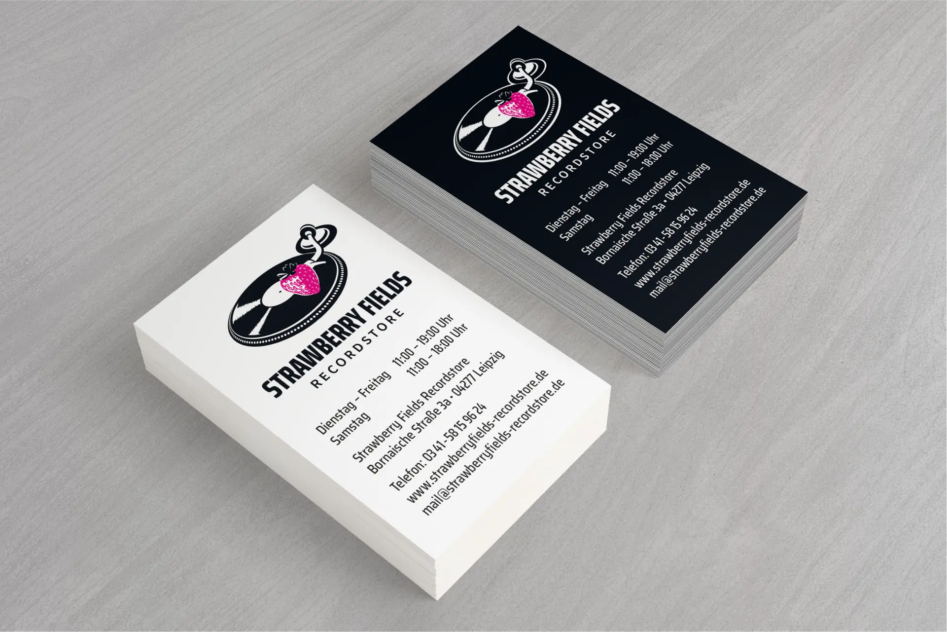 Strawberry Fields Recordstore Visitenkarte Leipzig Connewitz